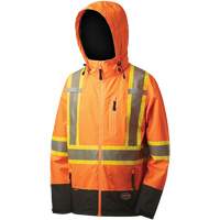 5220 Manteau de s&eacute;curit&eacute; imperm&eacute;able &agrave; coquille souple de premi&egrave;re qualit&eacute;, Polyester, Orange haute visibilit&eacute;, 2T-Grand Meunier Outillage Industriel