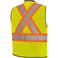 6895 Veste de s&eacute;curit&eacute; haute visibilit&eacute; bicolore avec fermeture &agrave; glissi&egrave;re sur tout le devant, Noir/Jaune lime haute visibilit&eacute;, 2T-Grand/3T-Grand, Polyester Meunier Outillage Industriel