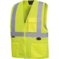 Safety Vest with 2" Tape, High Visibility Lime-Yellow, 4X-Large, Polyester, CSA Z96 Class 2 - Level 2 SHI027 | Meunier Outillage Industriel