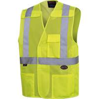 Mesh Safety Vest with 2" Tape, High Visibility Lime-Yellow, 4X-Large/5X-Large, Polyester, CSA Z96 Class 2 - Level 2 SHI028 | Meunier Outillage Industriel