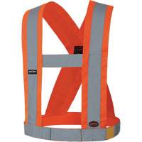 High-Visibility 4" Wide Adjustable Safety Sash, CSA Z96 Class 1, High Visibility Orange, Silver Reflective Colour, One Size SHI029 | Meunier Outillage Industriel