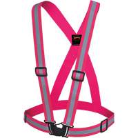 High-Visibility Adjustable Safety Sash, Pink, Silver Reflective Colour, One Size SHI032 | Meunier Outillage Industriel