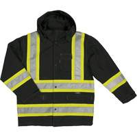 Ripstop Safety Rain Jacket, Polyester, X-Small, Black Meunier Outillage Industriel