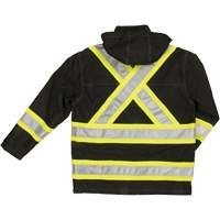 Ripstop Safety Rain Jacket, Polyester, X-Small, Black Meunier Outillage Industriel