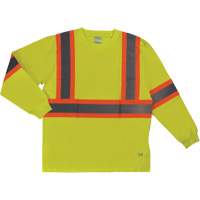 Long Sleeve Safety T-Shirt, Cotton, X-Small, High Visibility Lime-Yellow Meunier Outillage Industriel