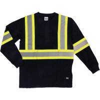 T-shirt de sécurité à manches longues, Coton, T-petit, Noir SHJ005 | Meunier Outillage Industriel