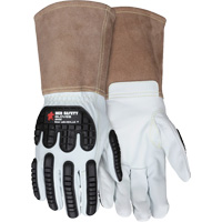 Leather Welding Work Gloves, X-Large, Goatskin Palm, Gauntlet Cuff SHJ536 | Meunier Outillage Industriel