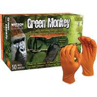 Green Monkey™ Disposable Gloves, Small, Nitrile, 6-mil, Powder-Free, Orange SHJ869 | Meunier Outillage Industriel