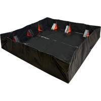IBX Wall Pop-Up Berm, 268 US gal. Capacity, 6' W x 6' L x 12" H, Snap-Up Bracket Meunier Outillage Industriel