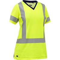 Bisley&reg; Women's X-Back Short Sleeve Shirt, Poly-Cotton, Small, High Visibility Lime-Yellow Meunier Outillage Industriel