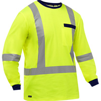 Bisley&reg; X-Back Long Sleeve Shirt, Poly-Cotton, Small, High Visibility Lime-Yellow Meunier Outillage Industriel