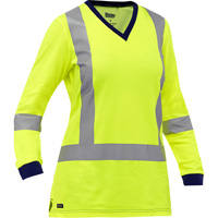 Bisley&reg; Women's X-Back Long Sleeve Shirt, Poly-Cotton, Small, High Visibility Lime-Yellow Meunier Outillage Industriel