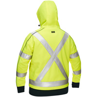 Coton ouat&eacute; doubl&eacute; de sherpa avec capuchon &agrave; fermeture &eacute;clair compl&egrave;te et X au dos Bisley pour femmes, Petit, Jaune lime haute visibilit&eacute; Meunier Outillage Industriel