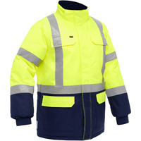 Bisley&reg; X-Back Extreme Cold Jacket with Navy Bottom, Polyester, High Visibility Lime-Yellow, Small Meunier Outillage Industriel