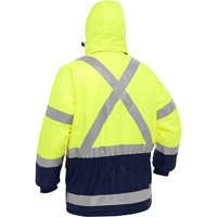 Bisley&reg; X-Back Extreme Cold Jacket with Navy Bottom, Polyester, High Visibility Lime-Yellow, Small Meunier Outillage Industriel