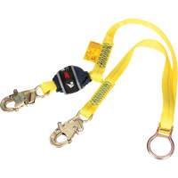 Tie-Back Web Shock-Absorbing Lanyard, 6', Snap Hook Center, Snap Hook Leg Ends, Polyester Meunier Outillage Industriel