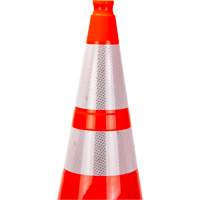 Premium Traffic Cone, 28", Orange, 4" & 6" Reflective Collar(s) Meunier Outillage Industriel