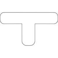 Durastripe Rounded X-TREME DuraT, T, 7" L x 4" W, White, Vinyl Meunier Outillage Industriel