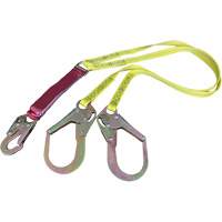 External Energy Absorber Lanyard with 2-1/4" Hooks, 6', Snap Hook Center, Snap Hook Leg Ends, Polyester Meunier Outillage Industriel