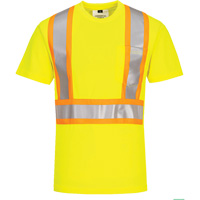 T-shirt de s&eacute;curit&eacute; &agrave; bandes contrastantes, Polyester, Petit, Jaune lime haute visibilit&eacute; Meunier Outillage Industriel