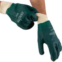 Gants verts &agrave; double enduit, 10" lo, PVC, Doublure en Jersey de coton, 70 mils Meunier Outillage Industriel