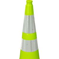 Premium Traffic Cone, 36", Lime Green, 4" & 6" Reflective Collar(s) Meunier Outillage Industriel