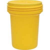 Baril emboîtable de laboratoire en plastique avec couvercle vissable, 30 gal. US, Mobile/Stationnaire Meunier Outillage Industriel