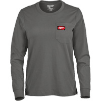GRIDIRON Long Sleeve Pocket T-Shirt, Women's, X-Small, Grey Meunier Outillage Industriel