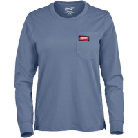 GRIDIRON Long Sleeve Pocket T-Shirt, Women's, X-Small, Blue Meunier Outillage Industriel