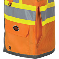 Pioneer Mesh Back Zip Front Surveyor Safety Vest, High Visibility Orange, Small, Polyester Meunier Outillage Industriel