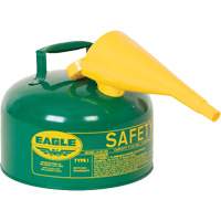 Safety Can for Combustibles with Funnel, Type I, Galvanized Steel, 2.5 US gal., Green, FM Approved/UL/ULC Listed Meunier Outillage Industriel
