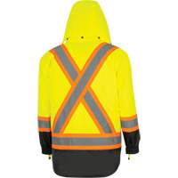 5057 Pioneer&reg; Yukon 7-in-1 Waterproof Winter Safety Parka, Polyester, Black/High Visibility Lime-Yellow, X-Small Meunier Outillage Industriel