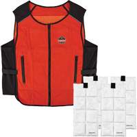 Veste de refroidissement &agrave; changement de phase l&eacute;g&egrave;re avec sachets de recharge Chill-Its 6260, Petit/Moyen, Orange Meunier Outillage Industriel