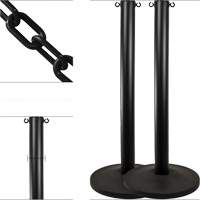 Industrial Stanchion Kit with Plastic Chain, 37" High, Black Meunier Outillage Industriel
