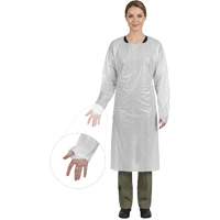 Blouse CoverMe avec passe-pouces, Taille unique, Blanc, Poly&eacute;thyl&egrave;ne Meunier Outillage Industriel