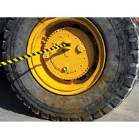Syst&egrave;me de barri&egrave;re de s&eacute;curit&eacute; HAZLOK, Plastique, Fixation magn&eacute;tique, 30', Ruban Noir et jaune Meunier Outillage Industriel