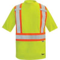 Viking&reg; Safety Bamboo Lined T-shirt, Polyester, Medium, High Visibility Lime-Yellow Meunier Outillage Industriel