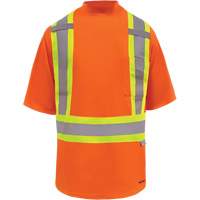 Viking&reg; Safety Bamboo Lined T-shirt, Polyester, 3X-Large, High Visibility Orange Meunier Outillage Industriel