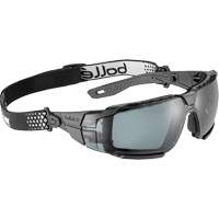 Lunettes de s&eacute;curit&eacute; RUSH+ 2.0 XP avec monture noire et grise, M/G, Lentille Fum&eacute;e, Antibu&eacute;e/Anti-&eacute;gratignures, ANSI Z87+ Meunier Outillage Industriel