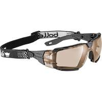 Lunettes de s&eacute;curit&eacute; RUSH+ 2.0 XP avec monture noire et grise, M/G, Lentille Cuivre, Antibu&eacute;e/Anti-&eacute;gratignures, ANSI Z87+ Meunier Outillage Industriel