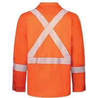 Avenger 7 oz Deluxe Segmented Striped High-Visibility Work Shirt, Style 652, Men's, Small, Orange Meunier Outillage Industriel