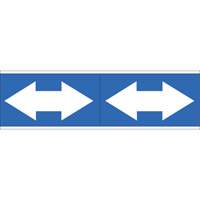 Dual Direction Arrow Pipe Markers, Self-Adhesive, 2-1/4" H x 7" W, White on Blue SI727 | Meunier Outillage Industriel