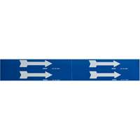 Arrow Pipe Markers, Self-Adhesive, 1-1/8" H x 7" W, White on Blue Meunier Outillage Industriel