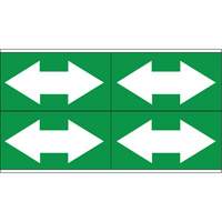 Dual Direction Arrow Pipe Markers, Self-Adhesive, 1-1/8" H x 7" W, White on Green SI739 | Meunier Outillage Industriel