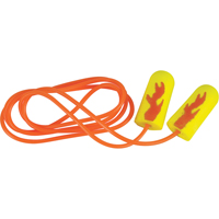 Bouchons d'oreilles éclat néon jaune E-A-Rsoft, Vrac - Sac en poly, Avec cordon SJ428 | Meunier Outillage Industriel