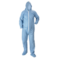 Pyrolon<sup>®</sup> Plus 2 FR Hooded Coveralls With Boots, Small, Blue, FR Treated Fabric SN353 | Meunier Outillage Industriel