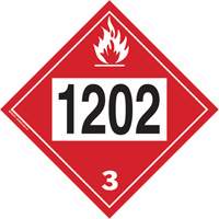 1202 Fuel Oil Flammable Liquid TDG Placard, Plastic Meunier Outillage Industriel