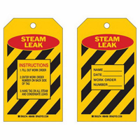 "Steam Leak" Inspection Tags, Polyester, 4" W x 7" H, English SX419 | Meunier Outillage Industriel