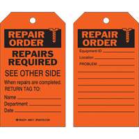 Safety Repair Tag, Polyester, 4" W x 7" H, English SX420 | Meunier Outillage Industriel