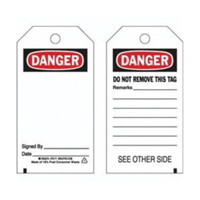 Accident Prevention Tags, Polyester, 3" W x 5-3/4" H, English SX828 | Meunier Outillage Industriel